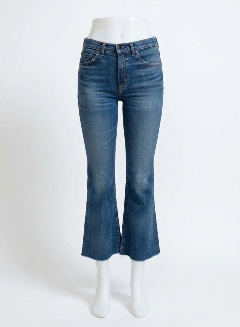 NEW ASKK NY geek crop flare jean in auburn